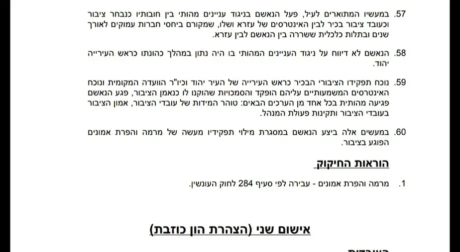 כתב אישום יוסי בן דוד