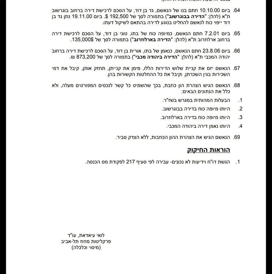 כתב אישום יוסי בן דוד