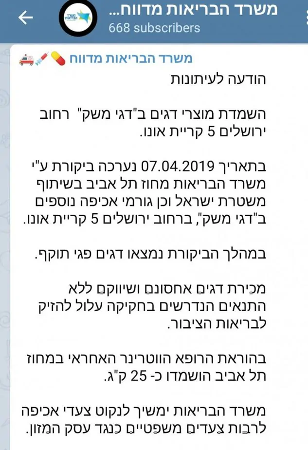 פשיטה בקריית אונו על חנות דגים
