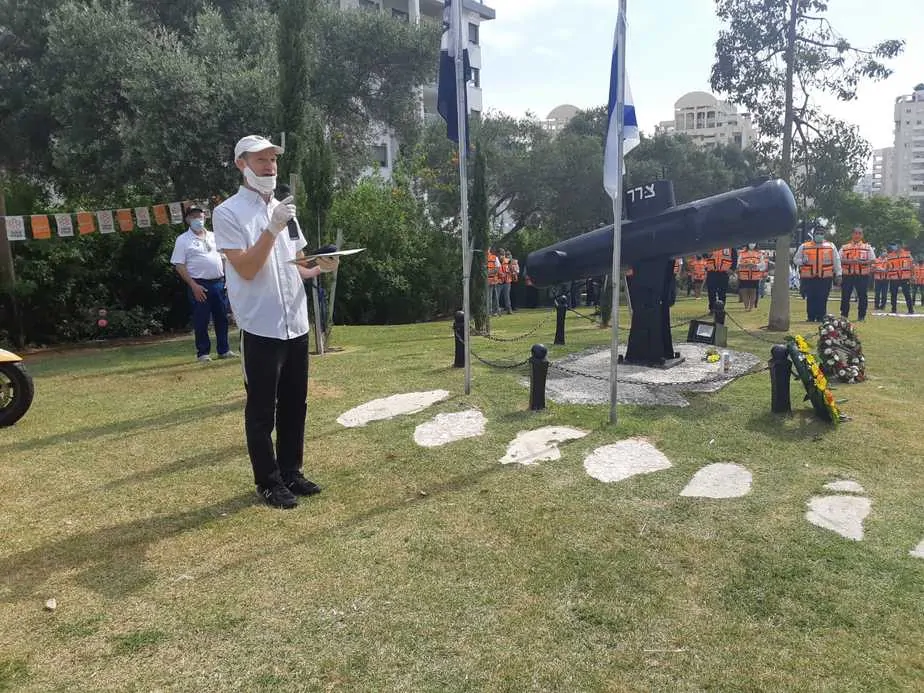 טקס לנופלי הצוללת אח"י דקר בגבעת שמואל. צילום: איחוד והצלה