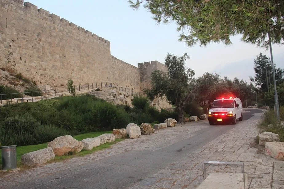 אמבולנס מדא בחומות דוד בירושלים- צילום דוברות מדא