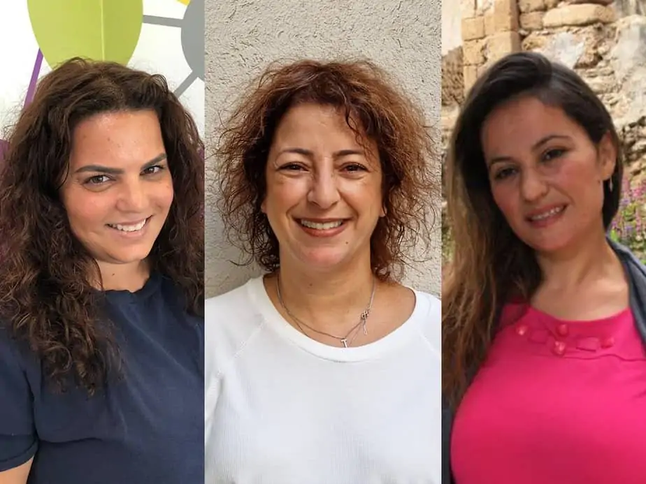 כרישות החינוך של גני תקווה. מימין לשמאל: אירנה אברמוב, ג'ניפר אלמוג והגר ארבל. צילום: דוברות מועצת גני תקווה