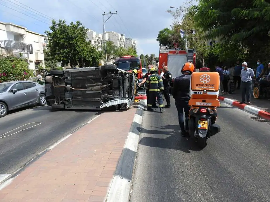 זירת התאונה באור יהודה. צילום: תיעוד מבצעי איחוד הצלה