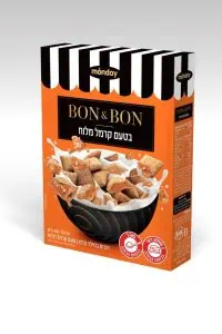 דגני בוקר בון-בון בטעם קרמל מלוח של חברת מאנדיי צילום ברייט מיתוג ושיווק