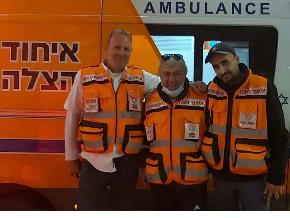 חובשי איחוד הצלה מבקעת אונו. צילום:דוברות איחוד הצלה