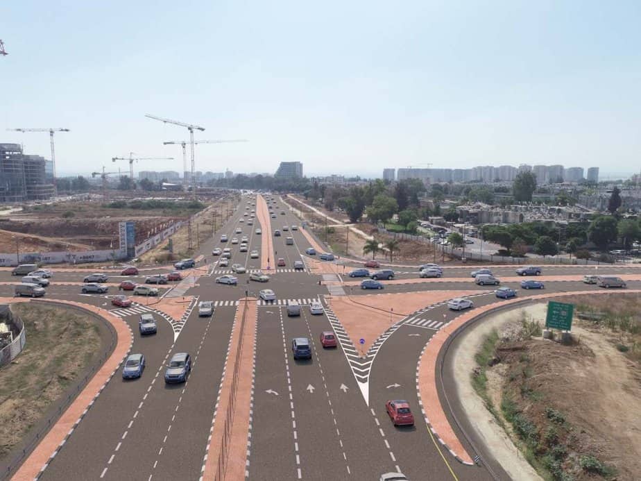 הדמיה צומת בן גוריון-פרס. באדיבות נת”ע