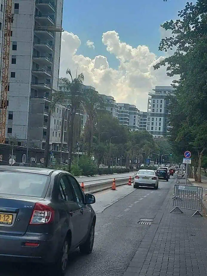 פקקי ענק בלוי אשכול קריית אונו. צילום: באדיבות תושבים