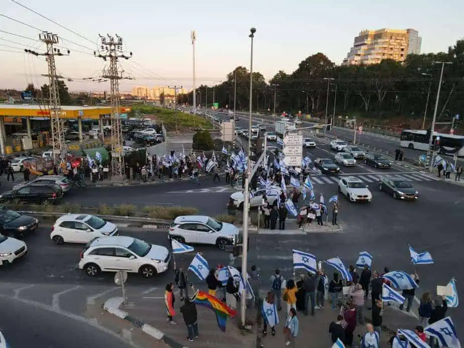 צומת סביון בשבוע שעבר. צילום רחפן ברק דור