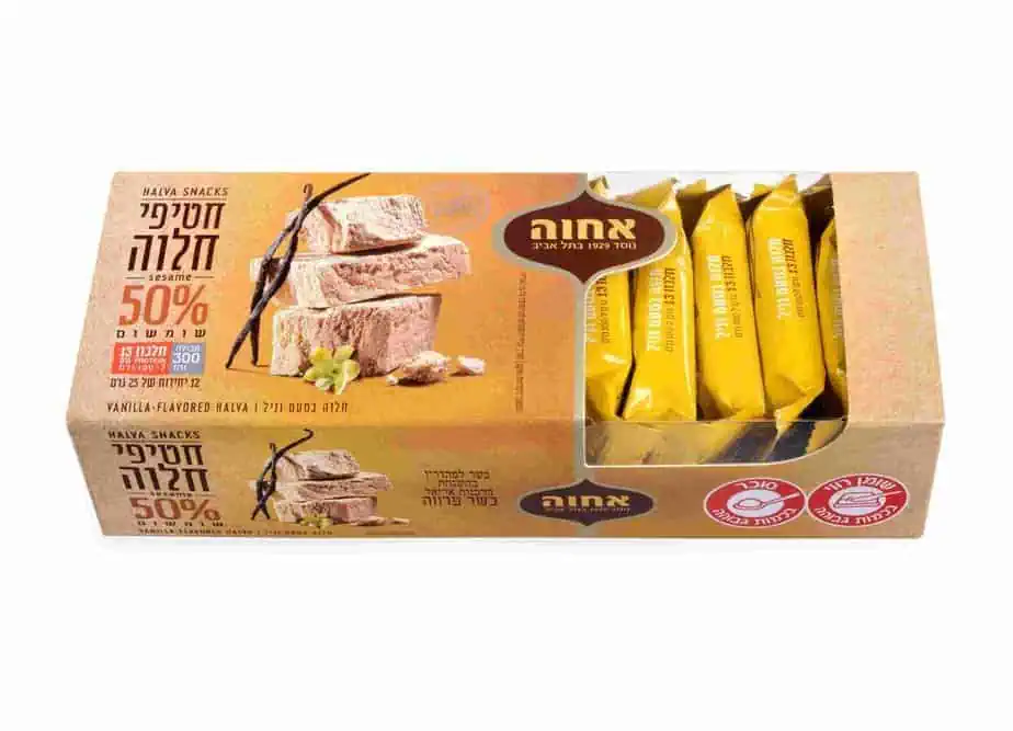 מארז חטיפי חלוה בטעם וניל חברת אחוה צילום יעל האן