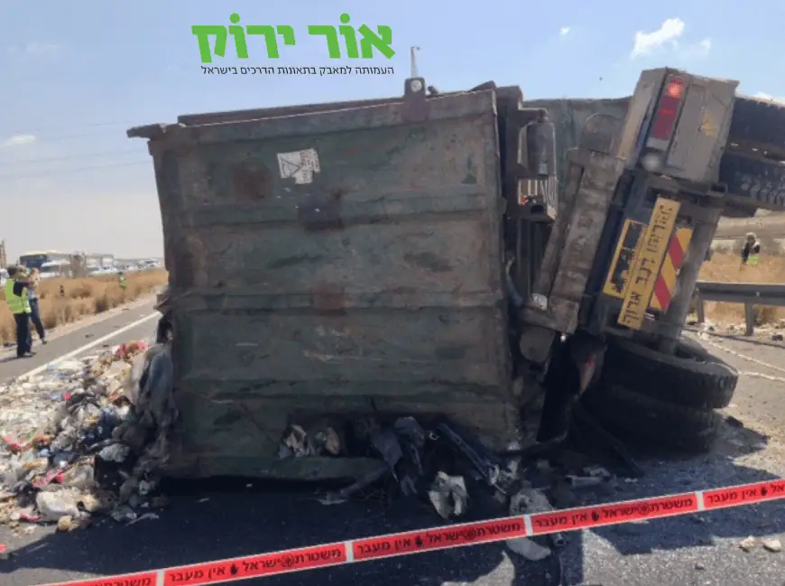 תאונה משאית. צילום באדיבות אור ירוק