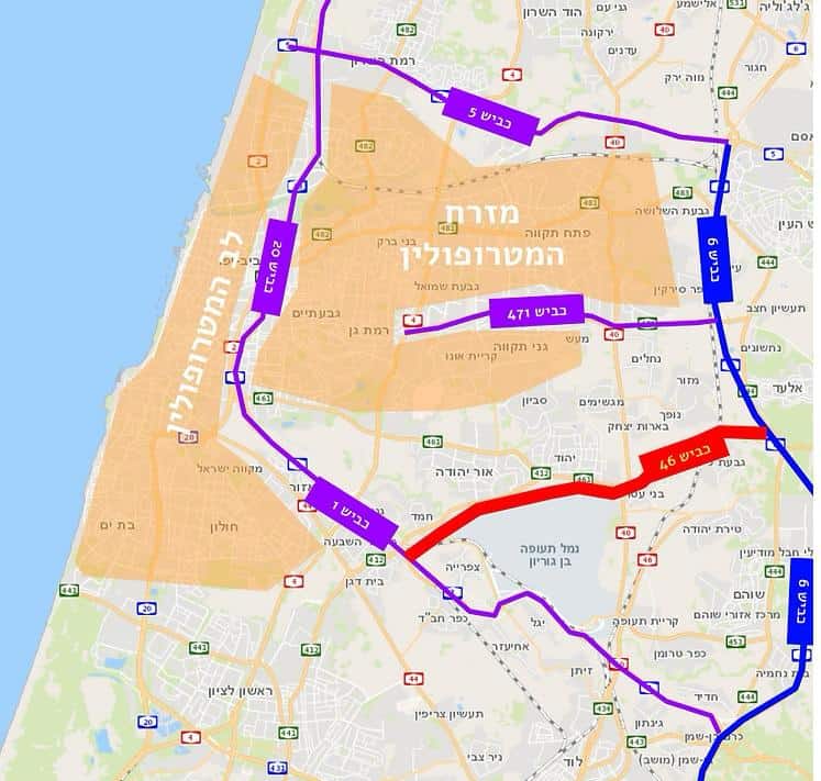 מפת הכביש המתוכנן 2 אתר גובמאפ איורים על המפה אלון סיגלר