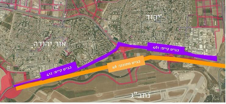 מפת הכביש המתוכנן 2 אתר גובמאפ איורים על המפה אלון סיגלר