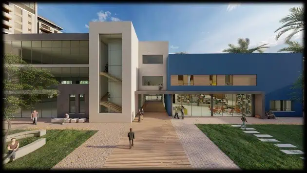 התיכון החדש בקריית אונו. הדמייה: דאטום אדריכלים ומהנדסים יועצים