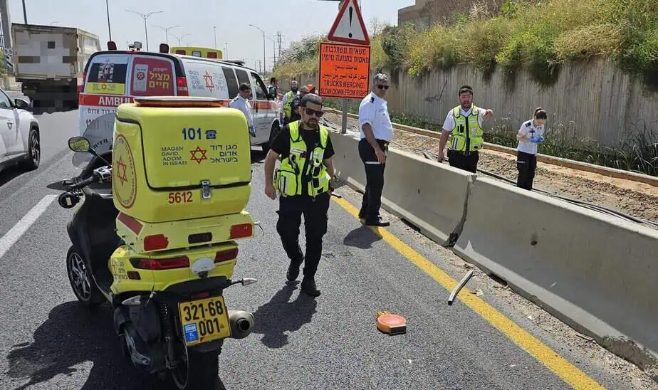 מקום התאונה בכביש 461. צילום: דוברות מד"א