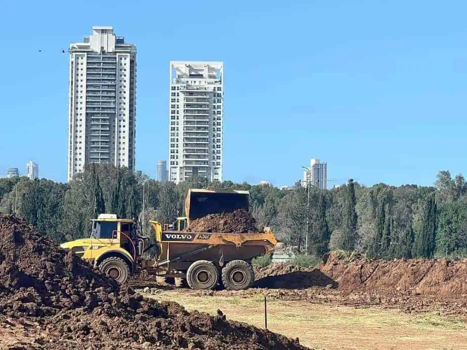 העבודות בשטח: צילום: פארק אריאל שרון
