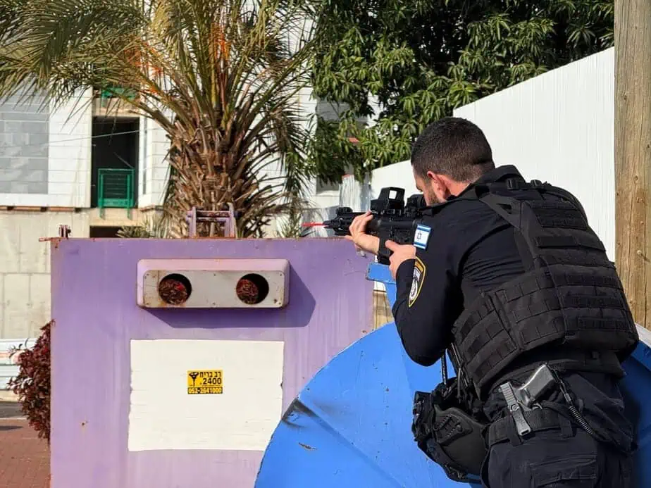 תרגיל רחב היקף של משטרת ת"א באור יהודה. צילום: דוברות המשטרה
