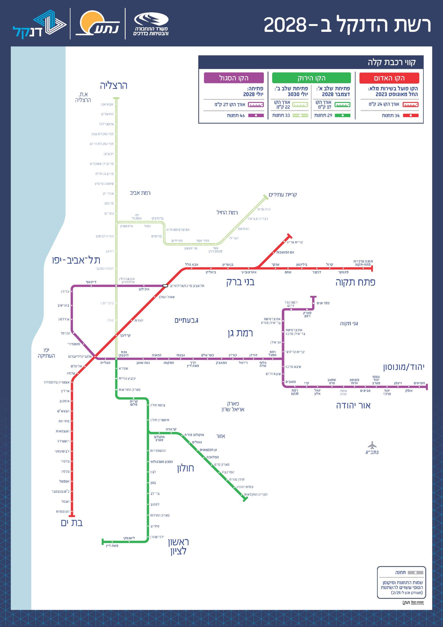 רשת הדנקל ב-2028. באדיבות נת"ע