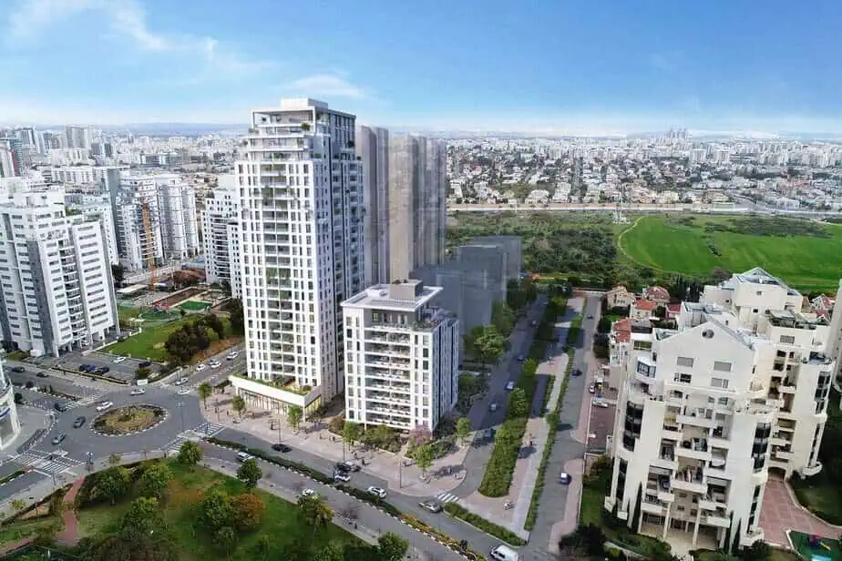 פרויקט מגורים חדש בפינת הרחובות מנחם בגין ויטנברג. קרדיט: אדר' רזיאל אהוד