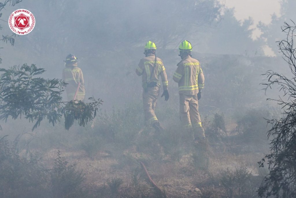 שריפת קוצים באור יהודה. צילום: כיבוי והצלה