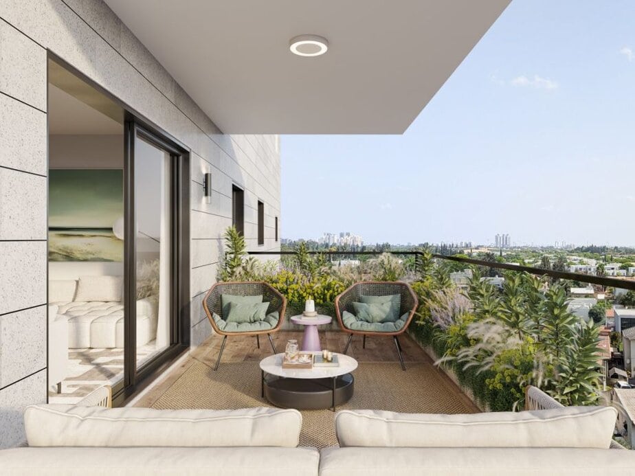 אלמגורים רמז 34_36 יהוד. הדמיה חברת אלמגורים מרפסת