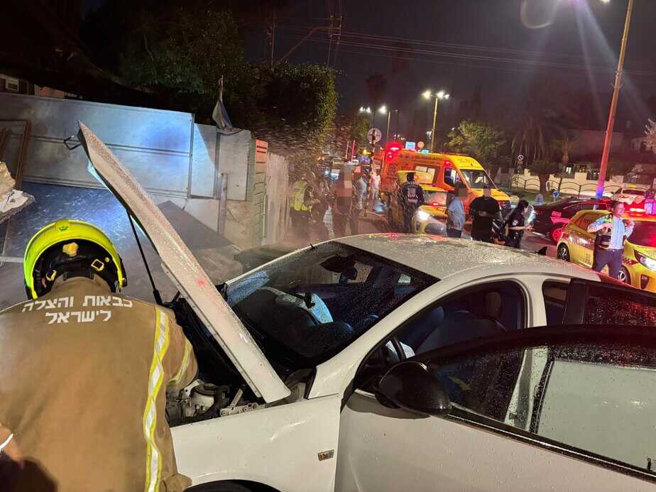 זירת התאונה בגני תקווה. צילום: דוברות המשטרה