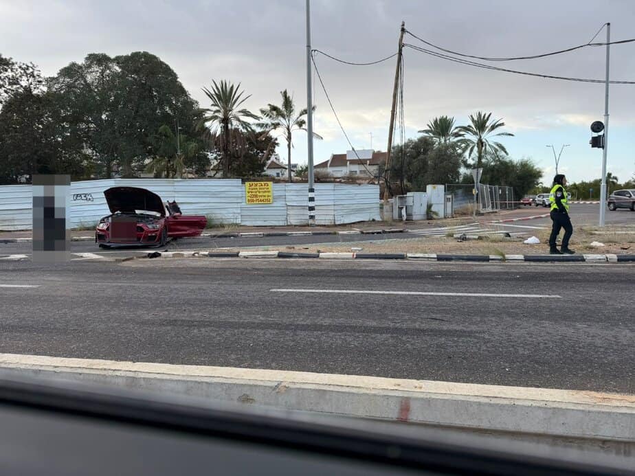 תאונת דרכים באור יהודה. צילום: אונו ניוז