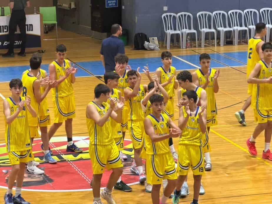 קבוצת נערים ב' לאומית מכבי ת"א גני תקווה העפילה לשלב שמינית הגמר בגביע המדינה. צילום: אונו ניוז