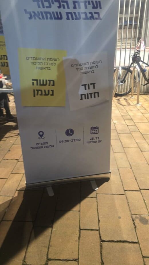 בחירות לסניף הליכוד בגבעת שמואל. צילום פרטי