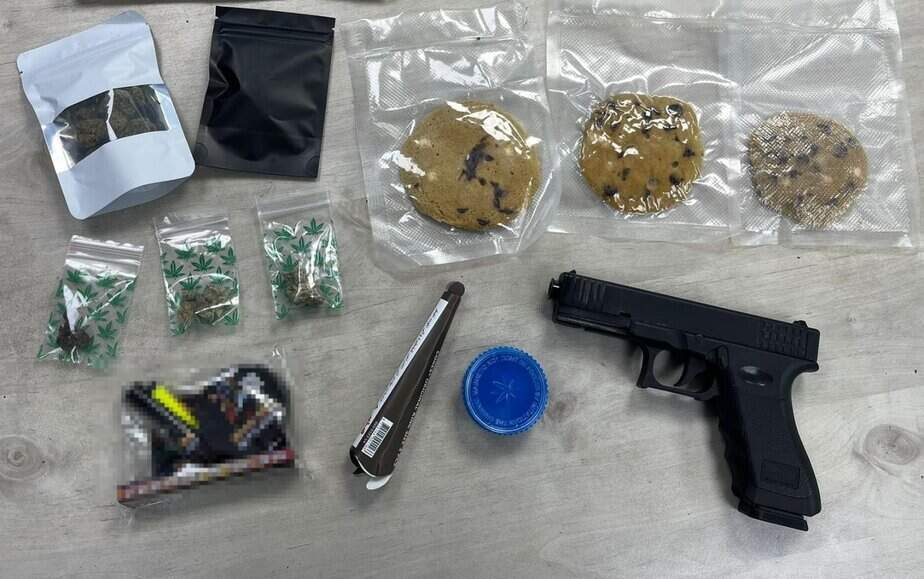 החומרים שנתפסו ברכב. צילום דוברות המשטרה