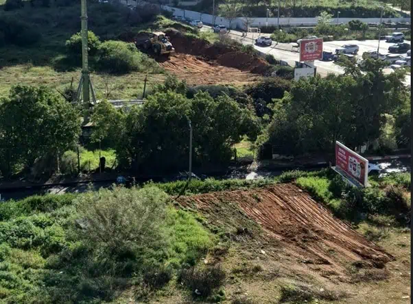 עבודות לשם הכנת התשתית לסלילת דרך התקווה. צילום: דוברות עיריית גני תקווה