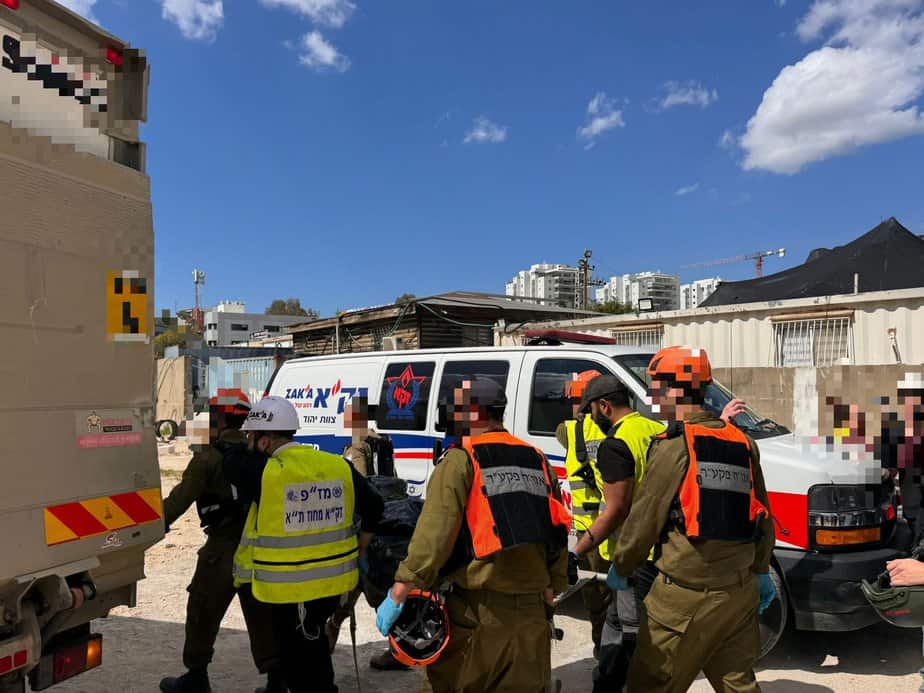 אירוע הנפילה ביהוד. צילום: דוברות זק"א