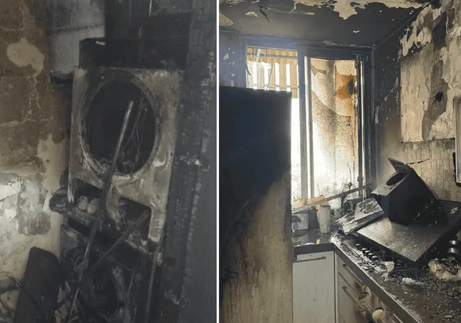 שריפה בדירה בקריית אונו. צילום: דוברות כיבוי והצלה