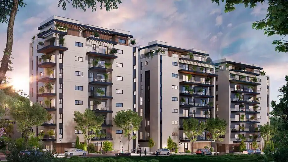 התחדשות עירונית ברחוב הפלמ"ח בגבעת שמואל. קרדיט הדמיה- יזמות ואדריכלות רונן דוידוף