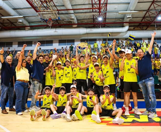 מכבי ת"א/גני תקווה אלופת ליגת ה-NBA ג'וניורס. צילום:  יעל אמסילי –  איגוד הכדורסל
