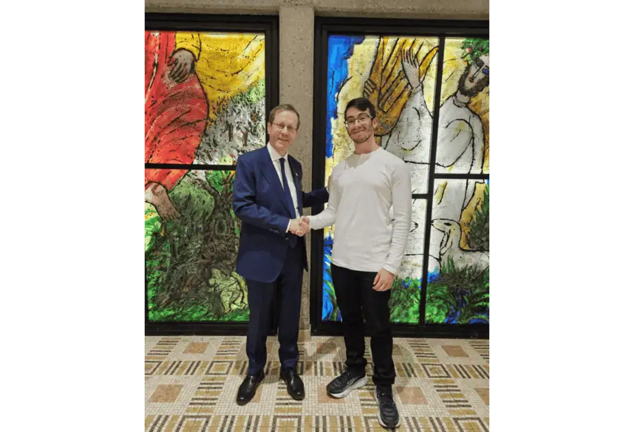 שגיא אפלבום, תלמיד כיתה י"ב מבית החינוך "אמית בר אילן"/ צילום: דוברות אמית