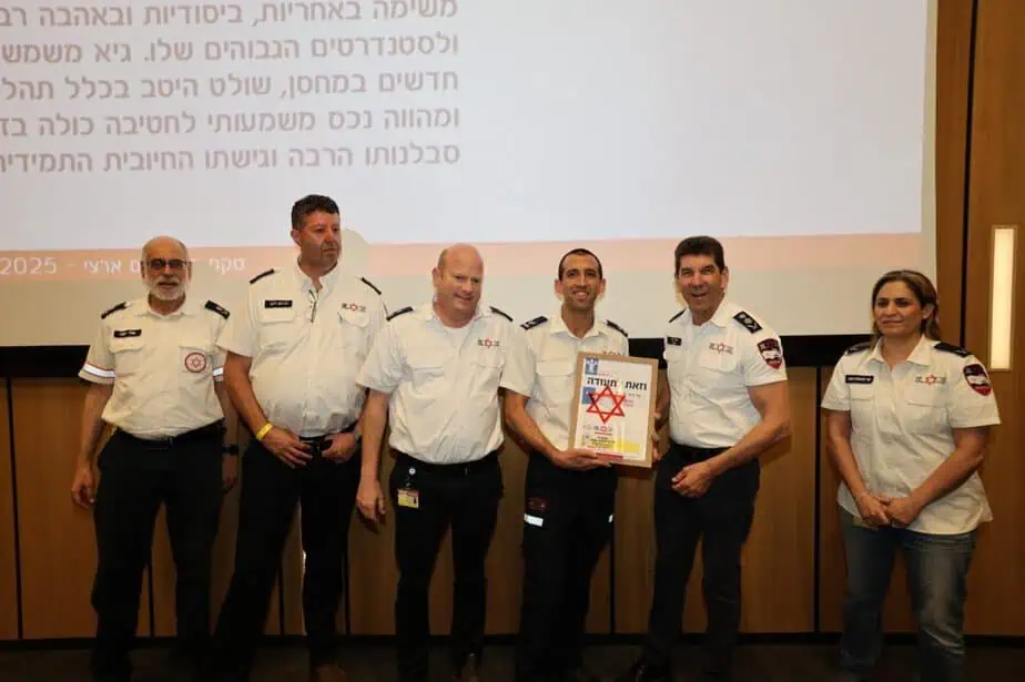עובד מצטיין אגף הלוגיסטיקה של מד"א גיא בן דוד, בן 34 תושב אור יהודה.צילום: מד"א