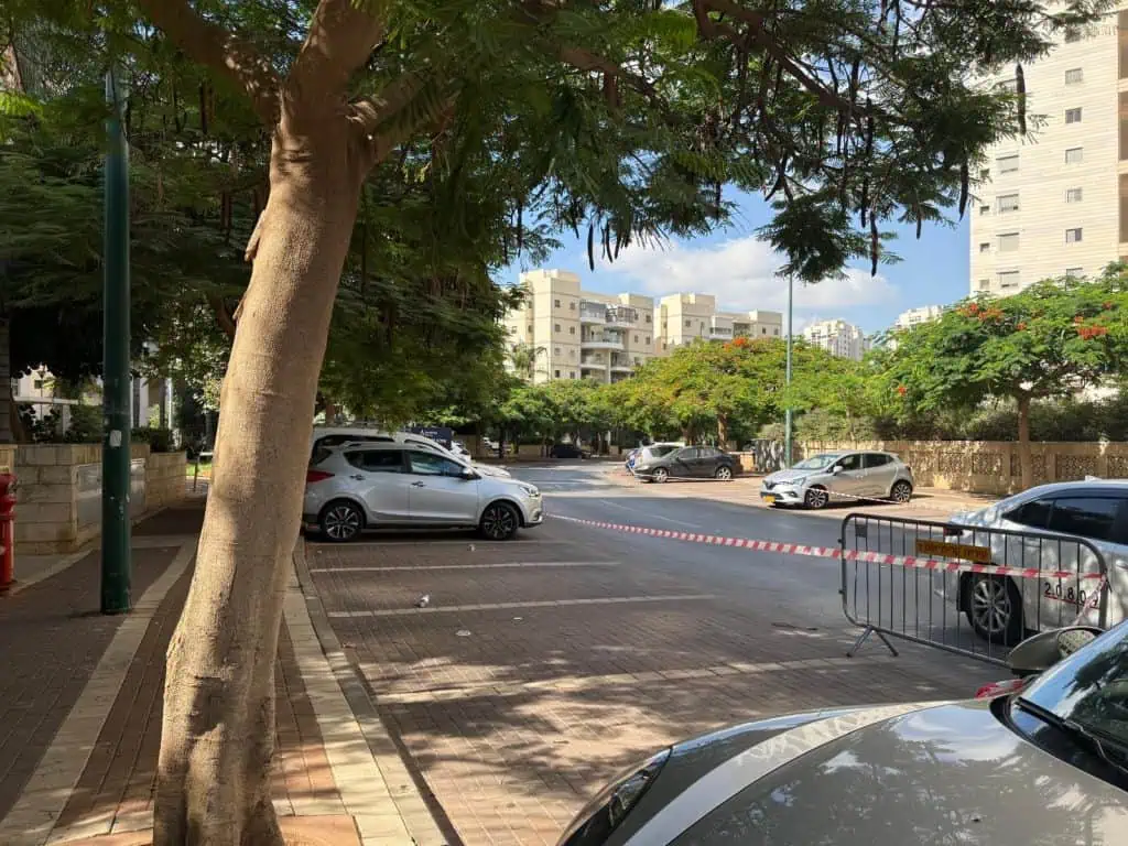 רחוב יצחק רבין קריית אונו הבוקר. צילום: אונו ניוז