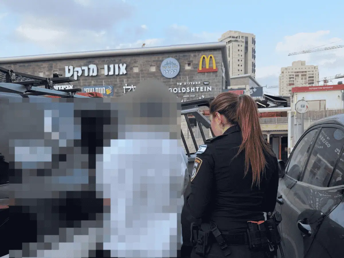 חשוד נעצר בקריית אונו. צילום: דוברות משטרת ישראל